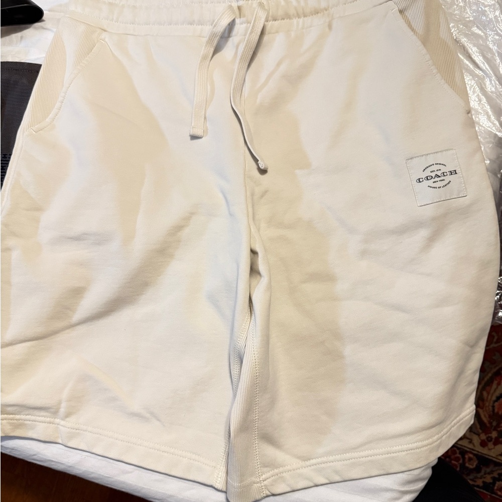 Men’s Coach Organic cotton Off-White Casual shorts NWT size large